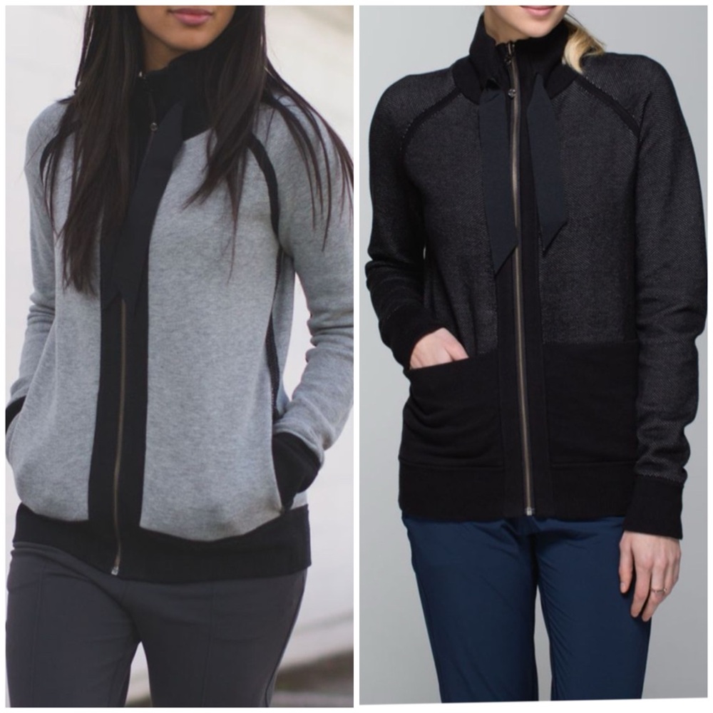 Lululemon Post Savasana REVERSIBLE Jacket in Black & Heathered Grey - Womens 10